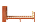 Lit bibliothèque sans matelas cire marron 90x200 cm pin massif 29620BAVB