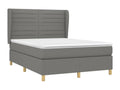 Lit à sommier tapissier avec matelas Gris foncé 140x190cm Tissu 07754FYSK