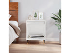 Table de chevet Blanc brillant 40x35x50 cm Bois d'ingénierie 05989FNSA