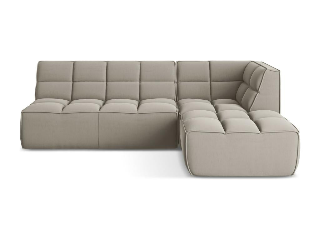 Canapé d'angle 4 places modulaire droit en velours - Calmetop 77870WJZL