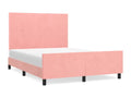 Cadre de lit avec tête de lit Rose 140x200 cm Velours 14842YAGT