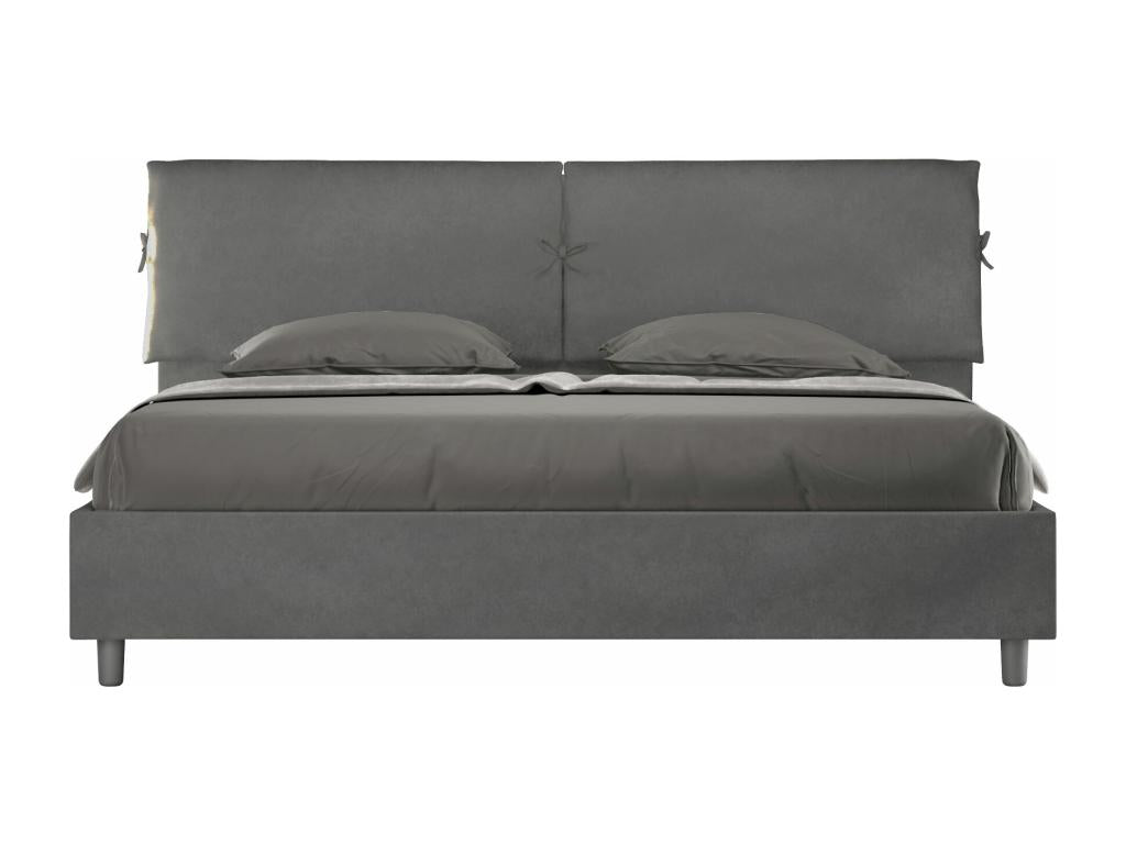 Lit Nidchicshop taille sans sommier rembourré 180x200 microfibre gris Nidchicshop 33617EPKU
