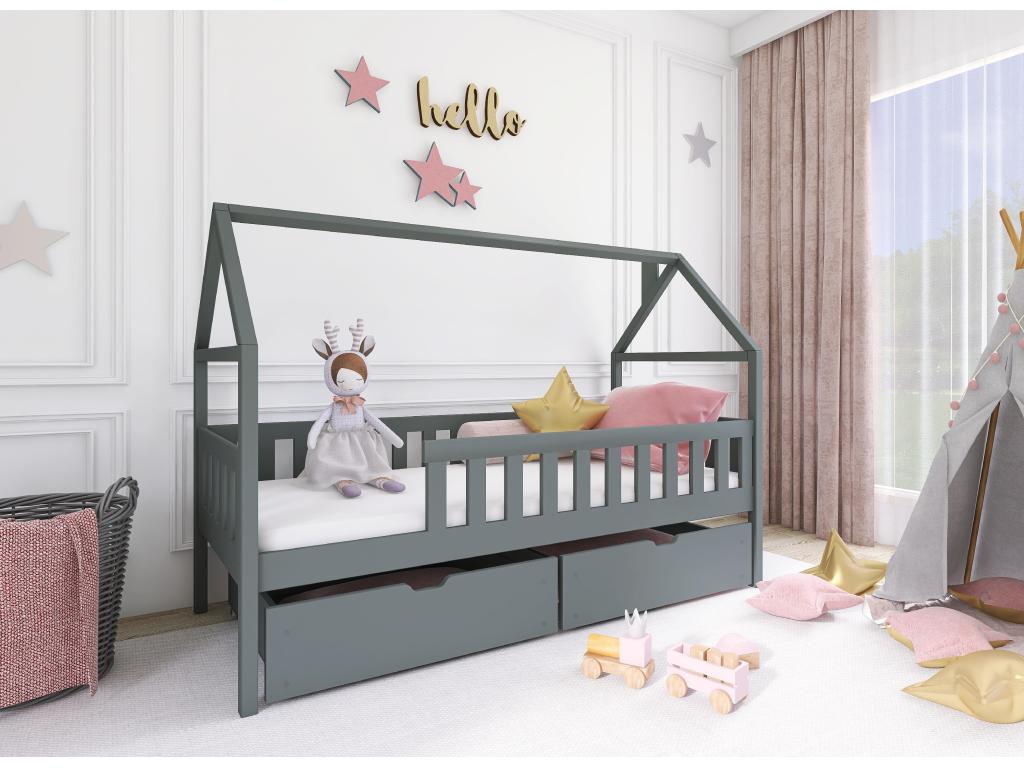 Lit cabane Nidchicshop HB004 90x190 cm Graphite 37378QXMQ