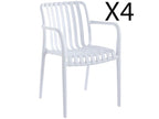 Lot de 4 fauteuils en polypropylène coloris blanc - L- 55,5 x P- 57,5 ​​x H- 81 cm 30124HUEE