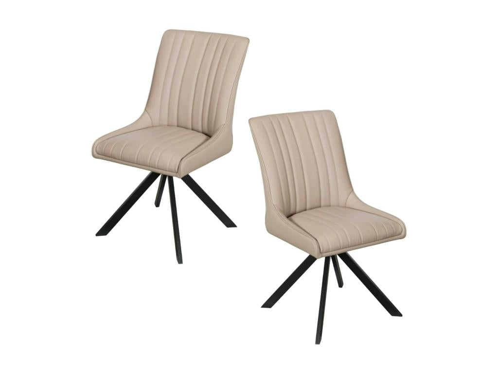 Chaise salle à manger beige lot de 2 Calmetop 42381SZVA