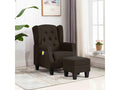Fauteuil de massage avec repos-pied Marron foncé Tissu 99575ZZDJ