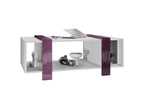 Table Basse Blanche Mat Et Mûre Brillant lxhxp 110,5x42x56,5 Cm 13987JMWS
