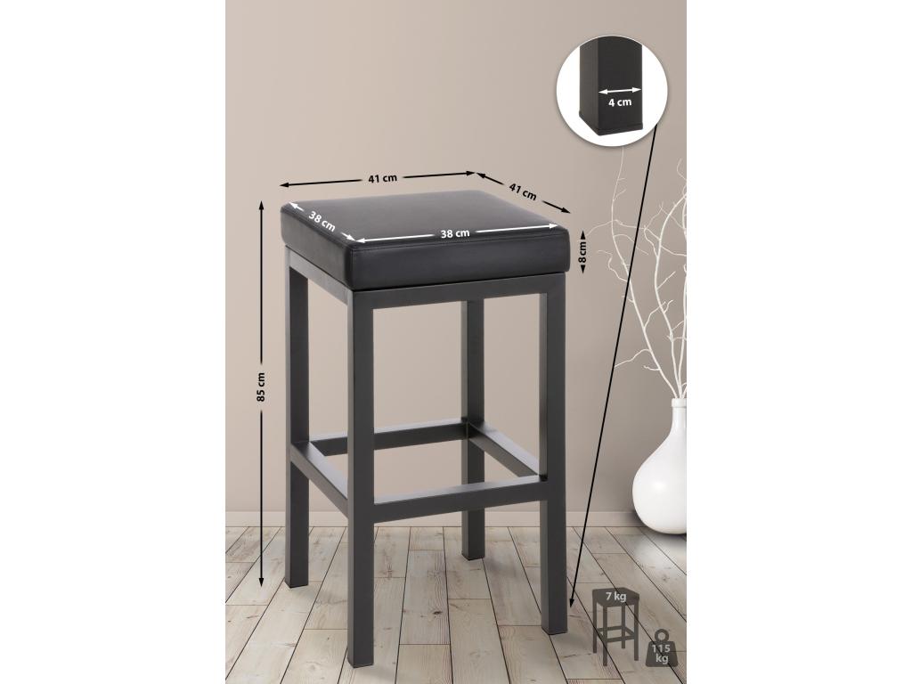 Tabouret de bar x1 métal argentée 41x41x85 cm 10 0005410 34599RDYS