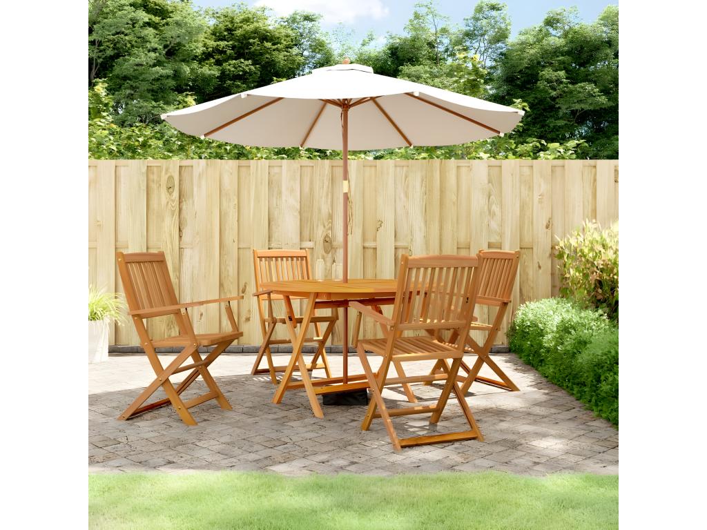 Ensemble de salle à manger de jardin 5 pcs bois d'Calmetop solide 66302WGBV