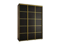 ARMOIRE Nidchicshop 4 À PORTES COULISSANTES 235.2/180/60 3 portes Noir/Noir/Or 46402DTWW