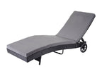 Chaise longue Nidchicshop-D80 en polyrotin - coussin anthracite gris foncé 15246REXV