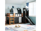 Lit mezzanine enfants et tour blanc/noir 90x200 cm pin massif 35478FQPR
