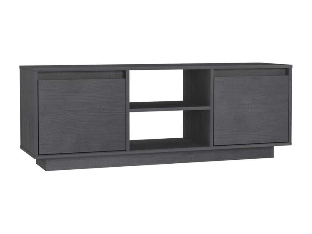 Meuble TV Gris 110x30x40 cm Bois de pin massif 58849CSDC