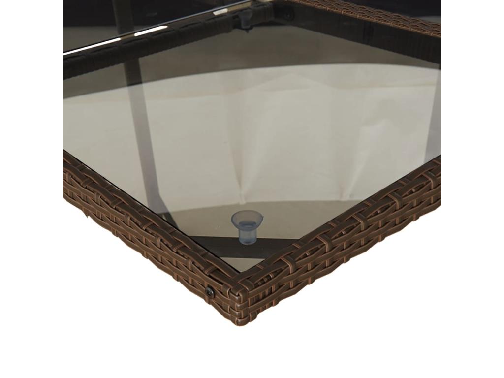 Ensemble à manger de jardin et coussins 9 pièces marron poly rotin 51428JPCU