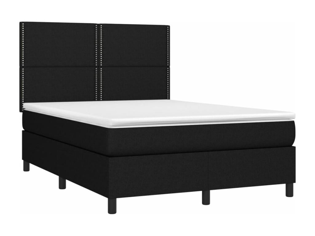 Sommier à Nidchicshop de lit avec matelas Noir 140x200 Tissu 82815IECM