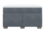 Sommier à Nidchicshop de lit et matelas gris foncé 120x190cm velours 93438CHHC