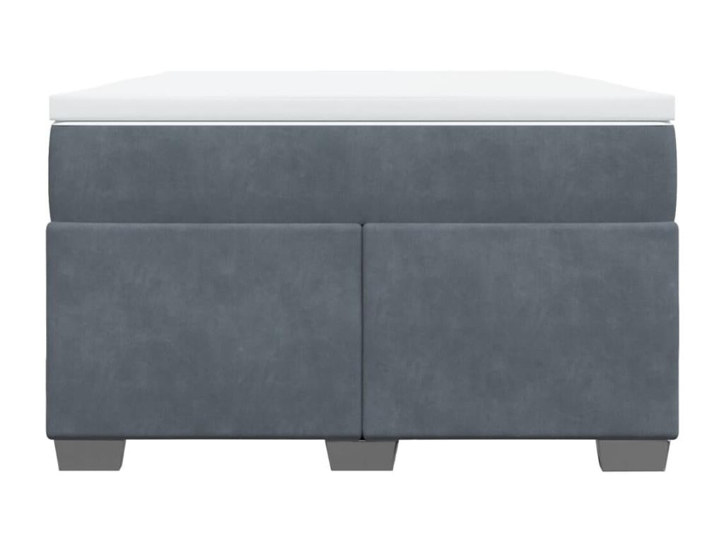 Sommier à Nidchicshop de lit et matelas gris foncé 120x190cm velours 93438CHHC