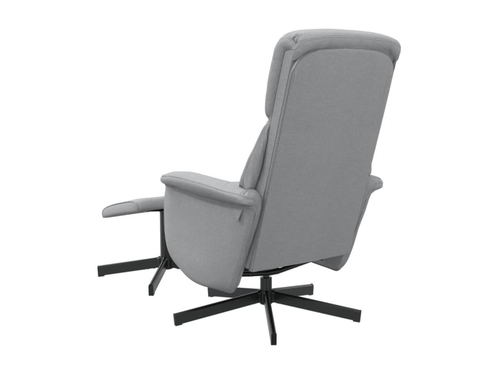 Fauteuil inclinable avec repose-pied gris clair tissu 61822CFNR