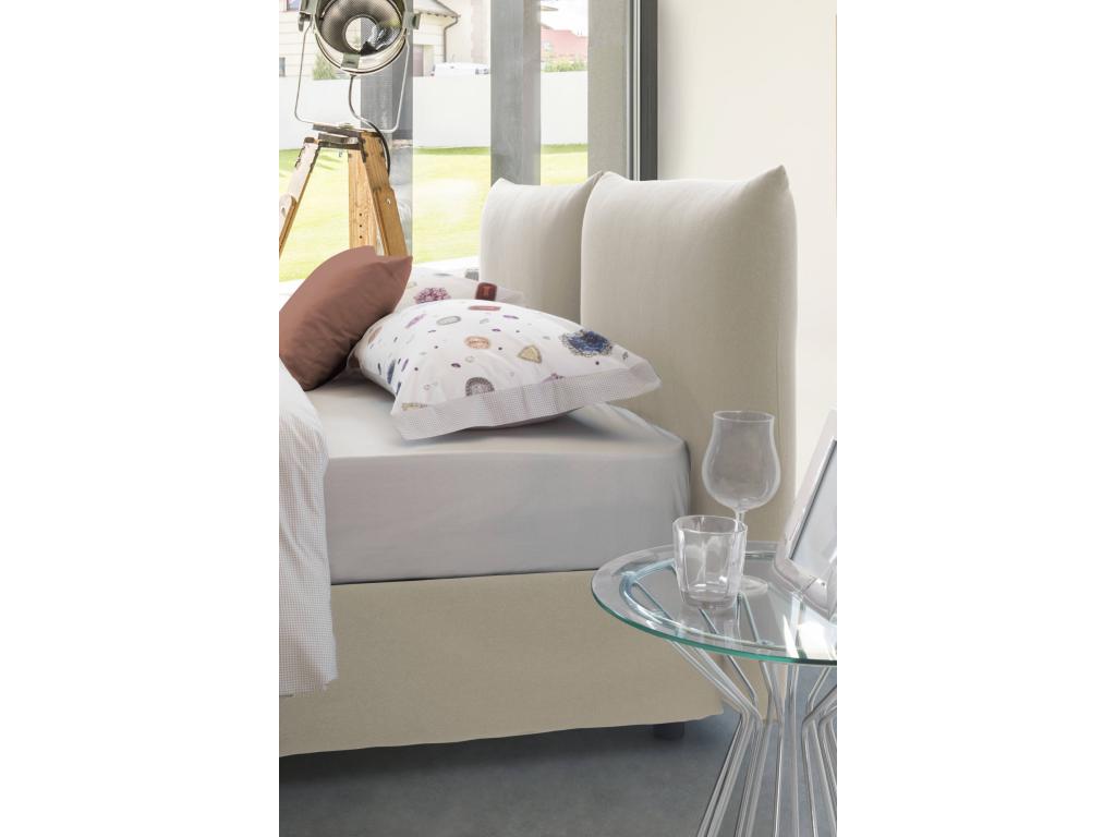 Lit double Nidchicshop Lit coffre avec revêtement en tissu Made in Italy Ouverture frontale avec matelas 160x200 cm inclus Beige 99665KHJA