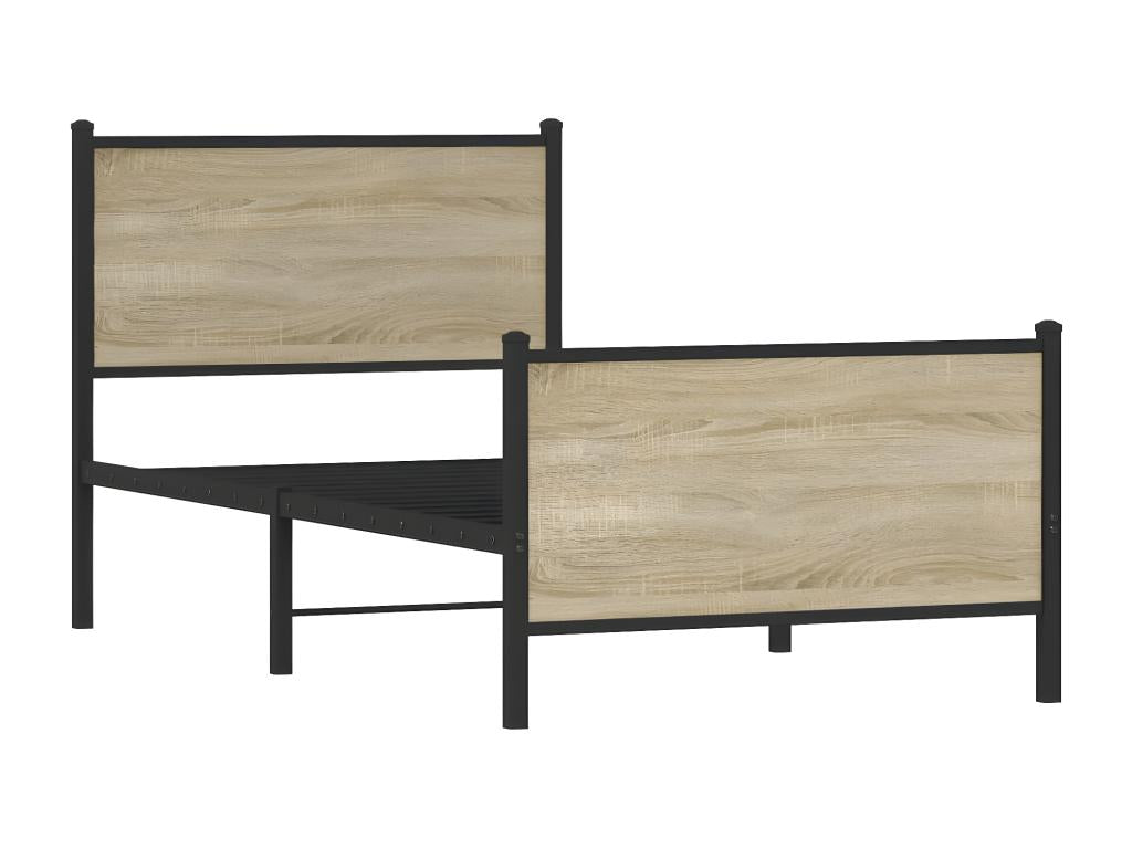 Cadre de lit métal avec tête de lit et pied de lit 90x200 cm 35999IPSG