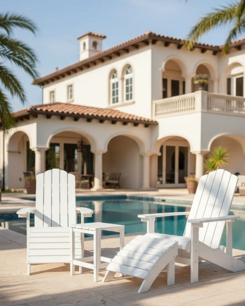 Chaises de jardin Nidchicshop table repose-pied PEHD Blanc 57056OJSP