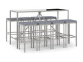 Ensemble de bar de jardin 9 pcs avec coussins gris poly rotin 10756MQOA