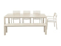 Table de jardin 1 banc et 4 fauteuils aluminium et textilène beige 220x100x75 cm 93804OMKS