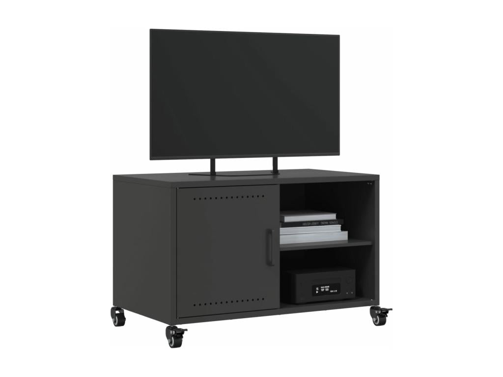 Meuble TV noir 68x39x43,5 cm acier 86298JDDK
