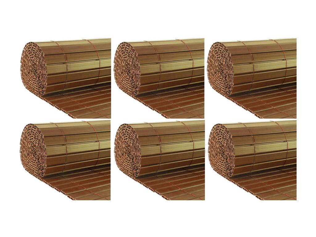 Canisse en PVC effet noyer double face qualité Lot de 6 49345OJJQ