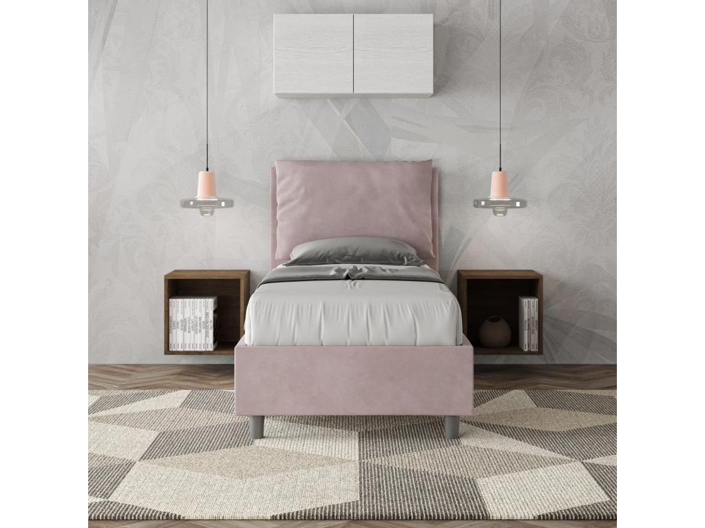 Lit Nidchicshop avec sommier rembourré en microfibre glycine 80x190 33495RVWI