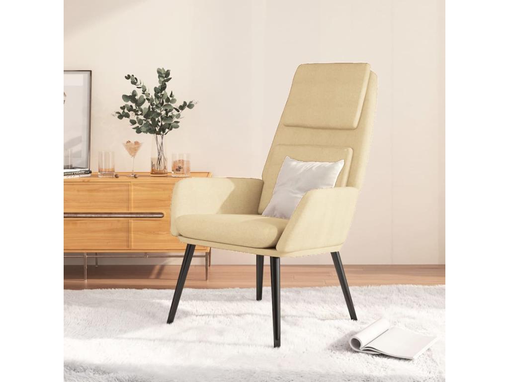 Chaise de relaxation Crème Tissu 57521XUFZ