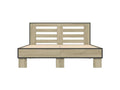 Cadre de lit chêne Nidchicshop 135x190 bois d'ingénierie et métal 16525TRZY