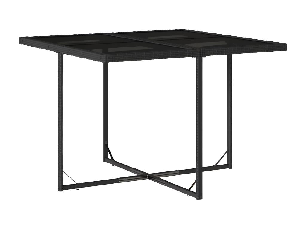 Ensemble à manger de jardin 9pcs coussins noir résine tressée 16671EFFB