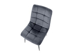 Lot de 4 chaise salle à manger - Velours / Métal - Gris foncé - Calmetop 05945RGPS