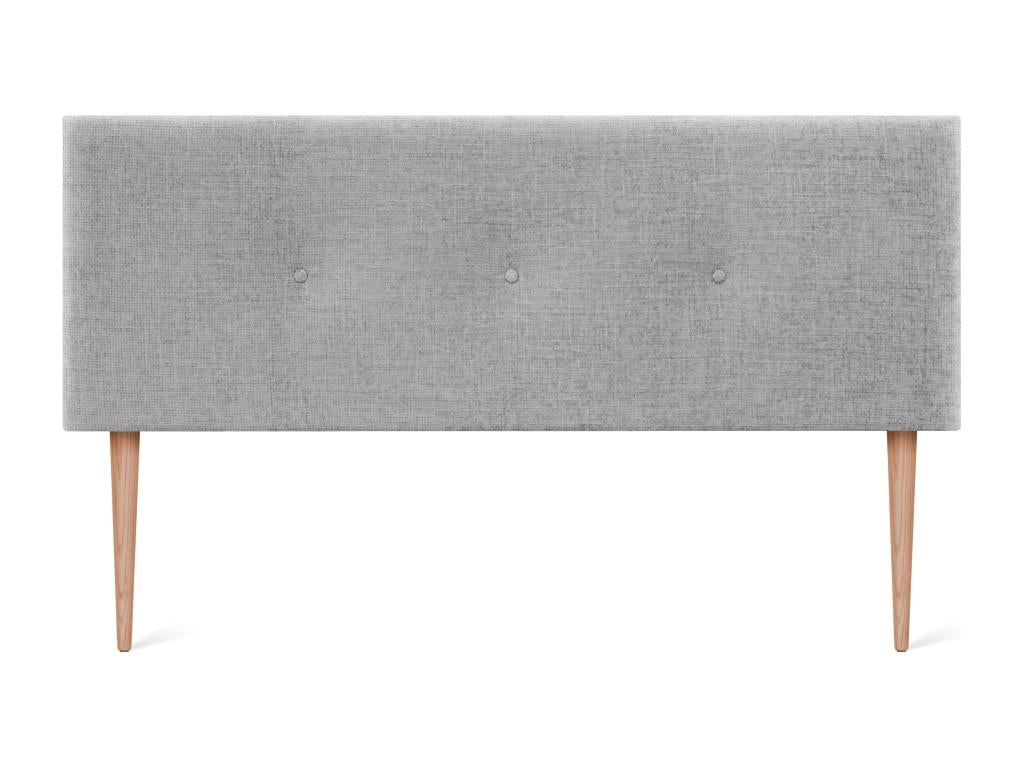Calmetop Tête de lit en laine naturelle avec Boutons 160x105cm avec pieds Lits 150/160 - Gris clair 52989OJYP