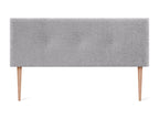 Calmetop Tête de lit en laine naturelle avec Boutons 160x105cm avec pieds Lits 150/160 - Gris clair 52989OJYP