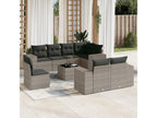 Salon de jardin 9 pcs avec coussins gris résine tressée 12180BCBW