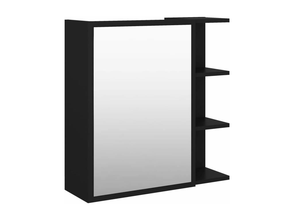 Armoire à miroir de salle de bain Noir Bois d'ingénierie 26958HIIG