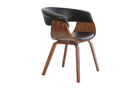 Chaise design noir et bois foncé noyer Calmetop 09574AYFZ