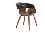 Chaise design noir et bois foncé noyer Calmetop 09574AYFZ
