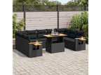 Salon de jardin 10 pcs avec coussins noir résine tressée Calmetop 47319VCZL