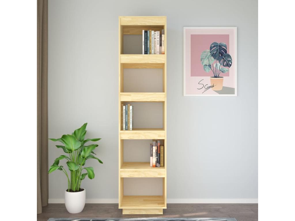 Bibliothèque/Séparateur de pièce 40x35x167 cm pin massif 00255FCSU