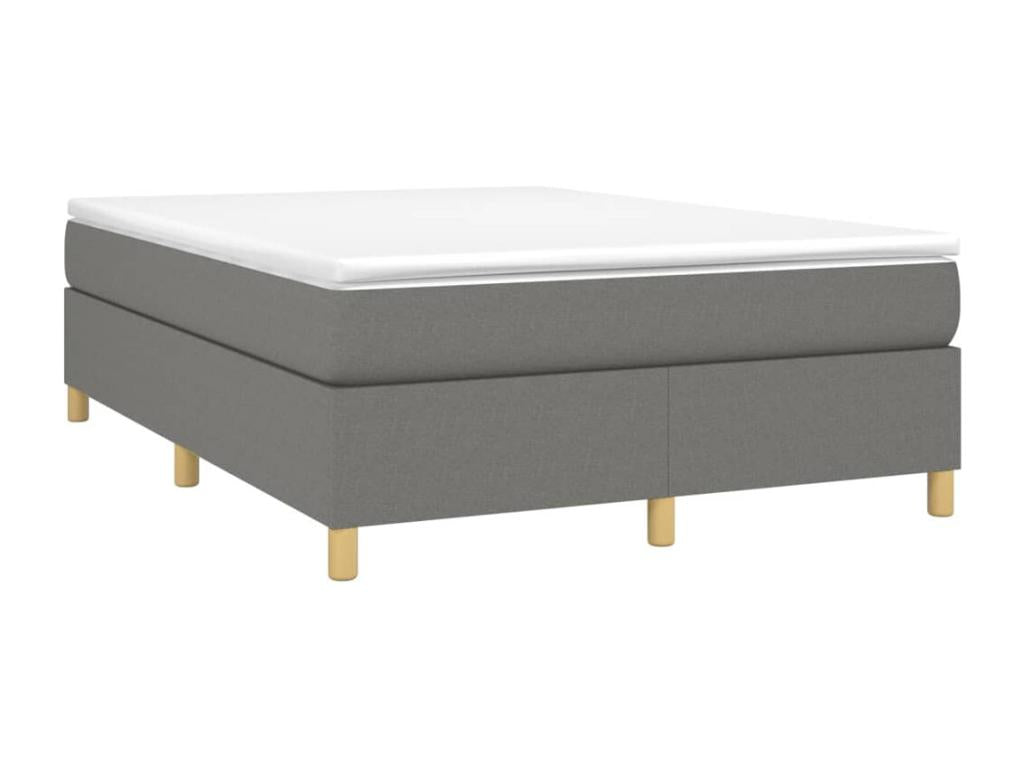 Lit à sommier tapissier avec matelas Gris foncé 140x190cm Tissu 67801XQPP