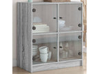 Armoire latérale avec portes en verre Nidchicshop gris 68x37x75.5 cm 61769YCRD