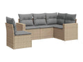 Salon de jardin avec coussins 5 pcs beige résine tressée 54690GNGY