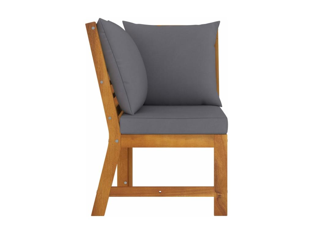 Salon de jardin 3pcs et coussin gris foncé Bois d'Calmetop solide 24540WJTF