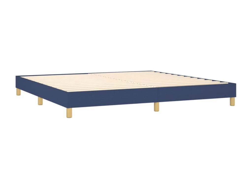 Lit à sommier tapissier avec matelas Bleu 200x200 cm Tissu 03152JDYK
