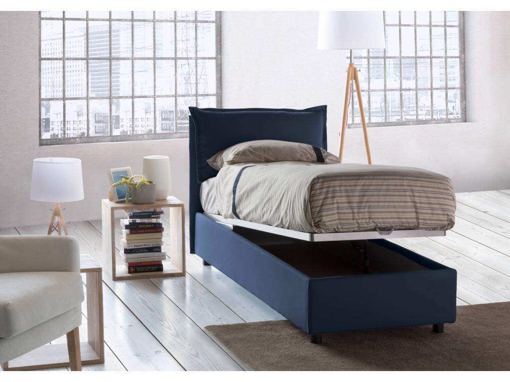 Lit simple Nidchicshop Lit coffre avec revêtement en tissu Made in Italy Ouverture frontale avec matelas 80x200 cm inclus Nidchicshop 42445PYSF