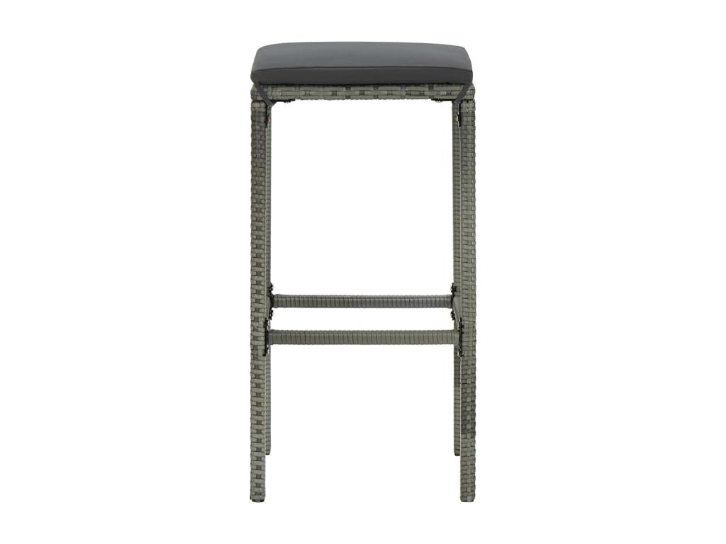 Ensemble de bar de jardin avec coussins 3 pcs Gris 39958WJVS