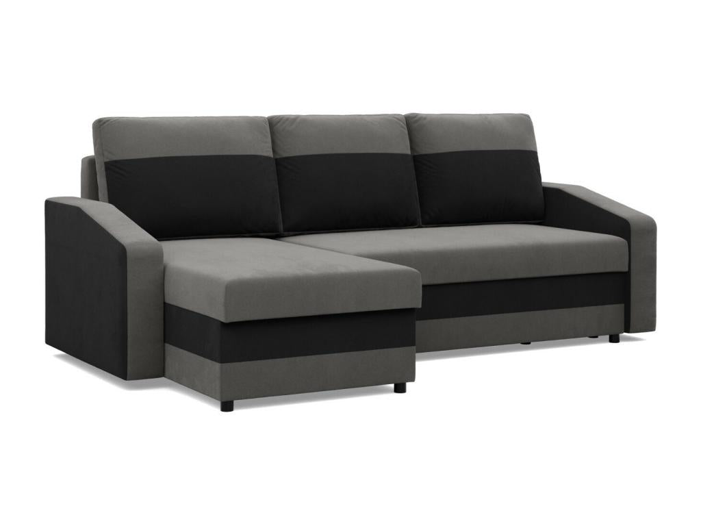 Canapé d'angle avec fonction couchage Universelle Seite Gris Noir 09139FIDA